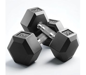 RUBBER COATED 10KG  Dumbbell